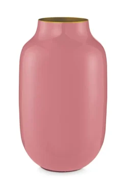 Grose Vasen|Pip Studio Ovale Metall Vase Old 30 Cm Rosa