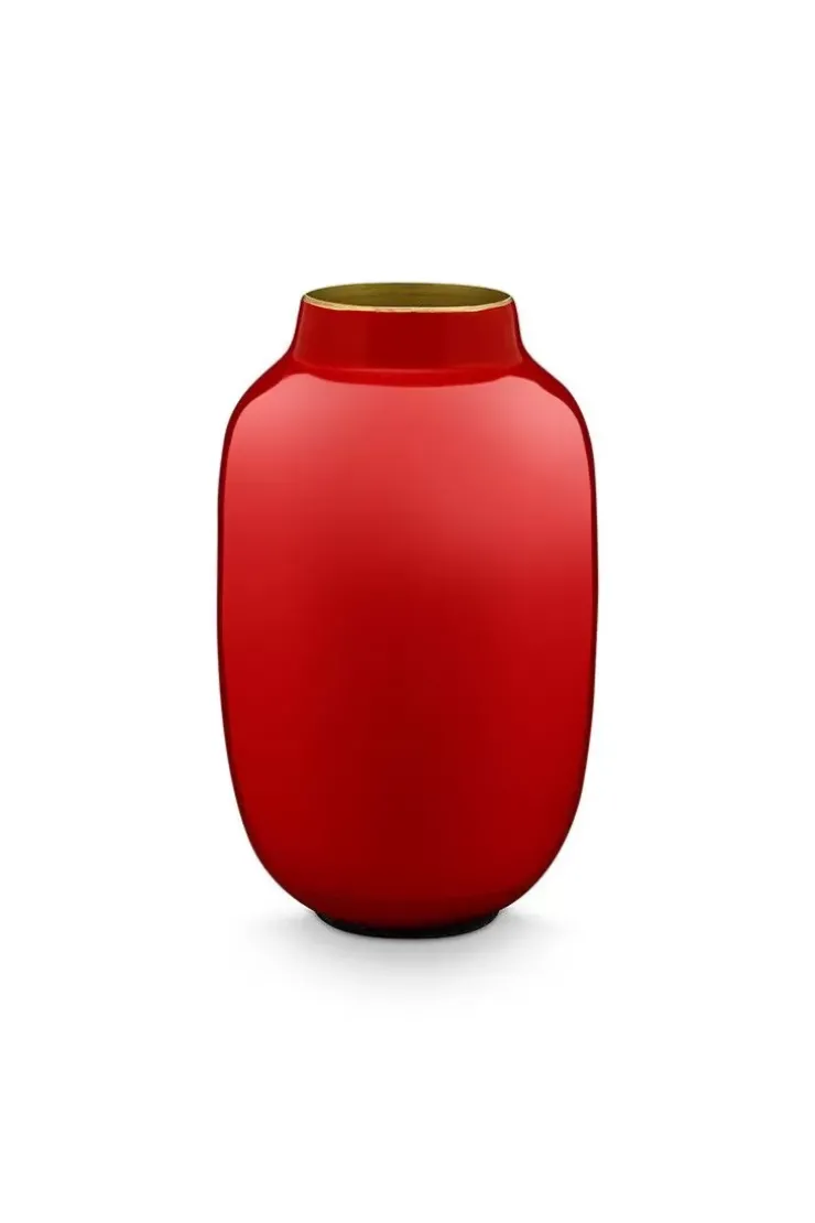 Sale Kleine Vasen|Pip Studio Ovale Mini Vase Rot 14 Cm