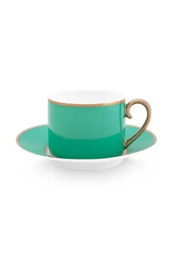 Tasse & Untertasse|Pip Studio Pip Chique Cappuccino Tasse & Untertasse Grun