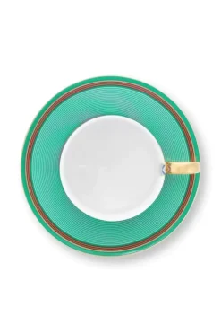 Tasse & Untertasse|Pip Studio Pip Chique Stripes Cappuccino Tasse & Untertasse Rosa/Grun