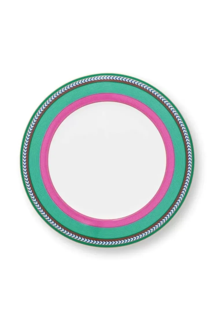 Essteller|Pip Studio Pip Chique Stripes Essteller Rosa/Grun 28Cm