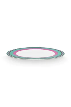 Essteller|Pip Studio Pip Chique Stripes Essteller Rosa/Grun 28Cm