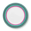 Frühstücksteller|Pip Studio Pip Chique Stripes Frühstücksteller Rosa/Grun 23Cm