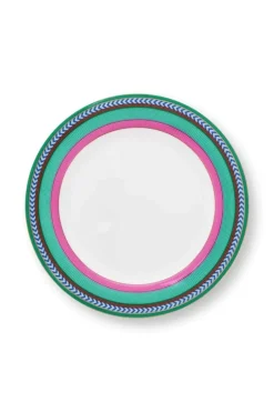 Frühstücksteller|Pip Studio Pip Chique Stripes Frühstücksteller Rosa/Grun 23Cm