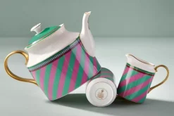 Milchkännchen|Pip Studio Pip Chique Stripes Kanne Klein Rosa/Grun