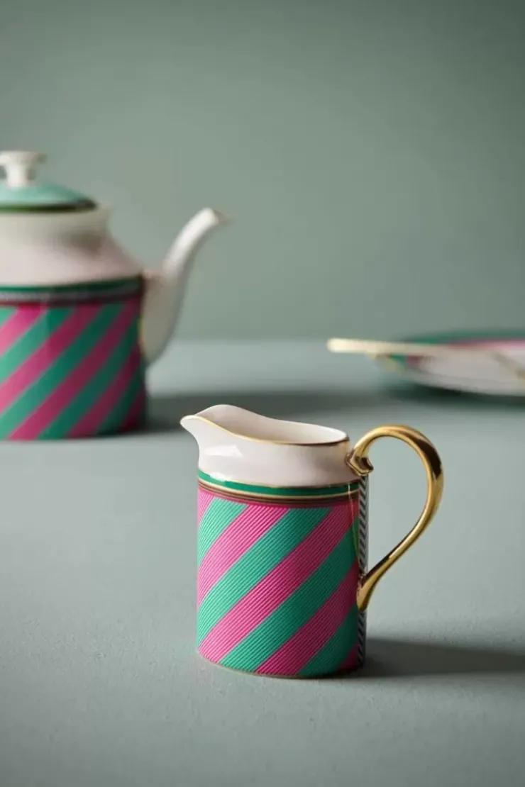 Milchkännchen|Pip Studio Pip Chique Stripes Kanne Klein Rosa/Grun