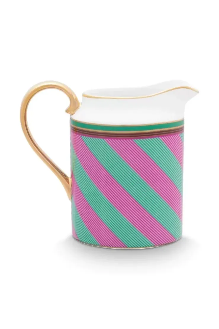 Milchkännchen|Pip Studio Pip Chique Stripes Kanne Klein Rosa/Grun