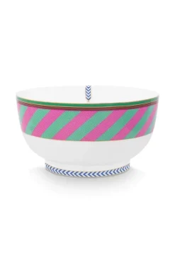 Schalen|Pip Studio Pip Chique Stripes Schale Rosa/Grun 20.5Cm