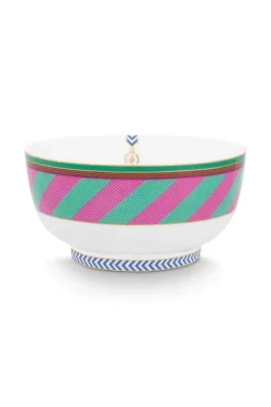 Schalen|Pip Studio Pip Chique Stripes Schale Rosa/Grun 15.5Cm