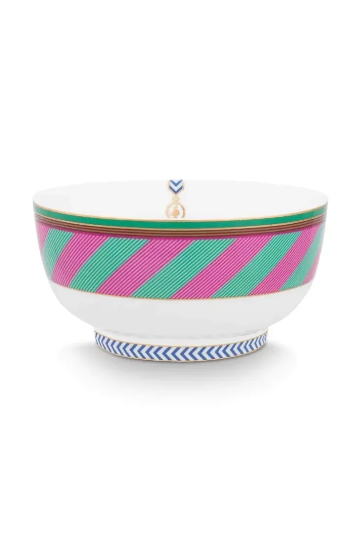 Schalen|Pip Studio Pip Chique Stripes Schale Rosa/Grun 15.5Cm