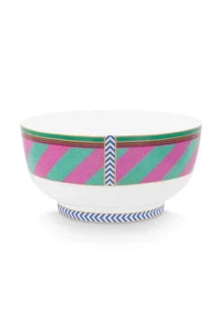 Schalen|Pip Studio Pip Chique Stripes Schale Rosa/Grun 15.5Cm