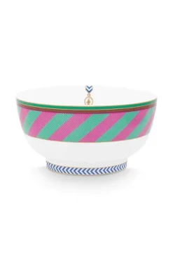 Schalen|Pip Studio Pip Chique Stripes Schale Rosa/Grun 18Cm