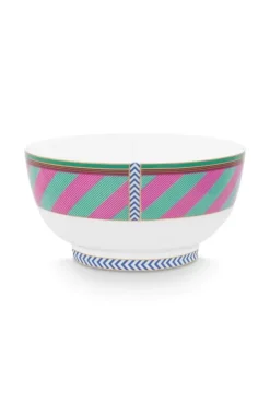 Schalen|Pip Studio Pip Chique Stripes Schale Rosa/Grun 18Cm