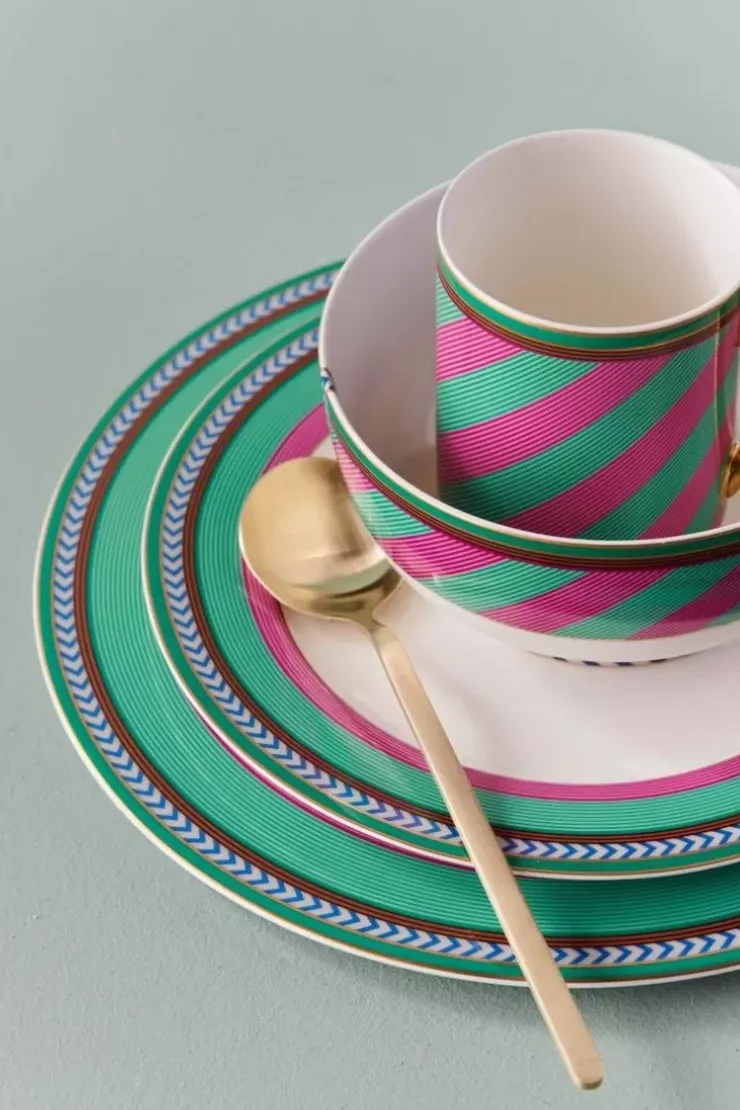 Teetassen|Pip Studio Pip Chique Stripes Tasse Gross Rosa/Grun 350Ml