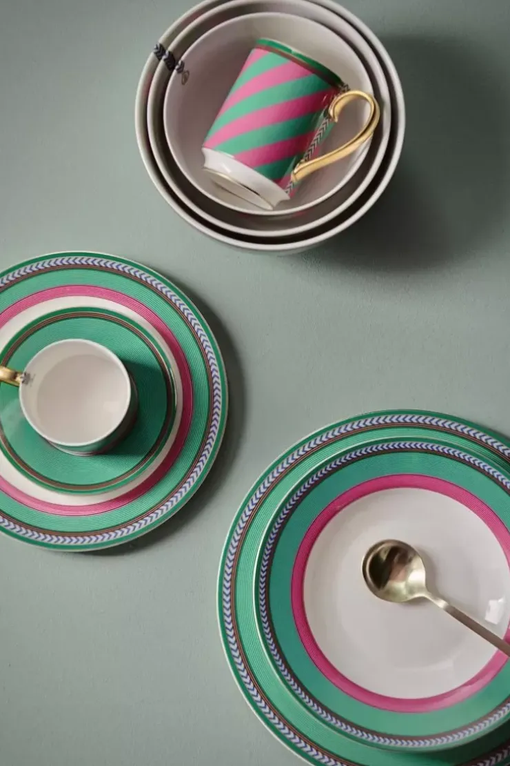 Teetassen|Pip Studio Pip Chique Stripes Tasse Gross Rosa/Grun 350Ml