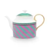 Teekannen|Pip Studio Pip Chique Stripes Teekanne Gross Rosa/Grun