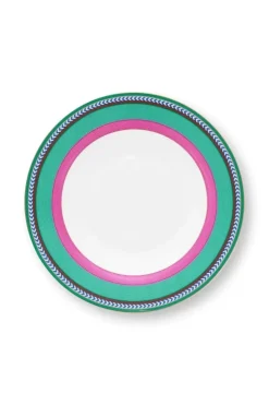 Tiefe Teller|Pip Studio Pip Chique Stripes Tiefer Teller Rosa/Grun 23.5Cm
