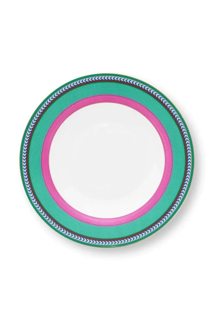 Tiefe Teller|Pip Studio Pip Chique Stripes Tiefer Teller Rosa/Grun 23.5Cm