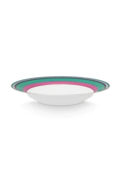 Tiefe Teller|Pip Studio Pip Chique Stripes Tiefer Teller Rosa/Grun 23.5Cm