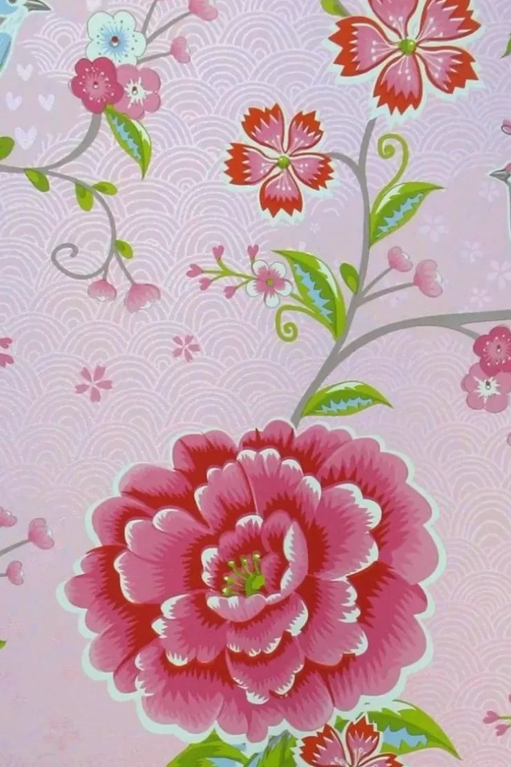 Vliestapete|Pip Studio Birds In Paradise Vliestapete Rosa