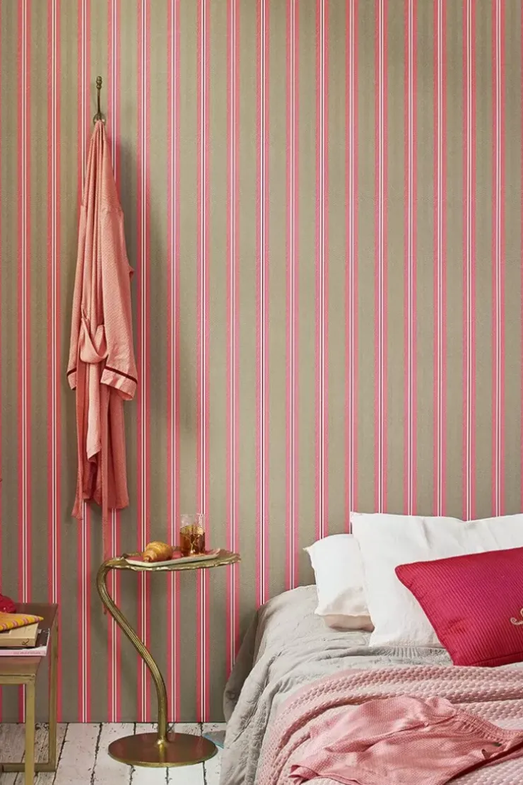 Vliestapete|Pip Studio Blurred Lines Vliestapete /Rosa Khaki