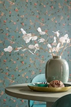 Vliestapete|Pip Studio Good Nightingale Vliestapete Petrol Blau