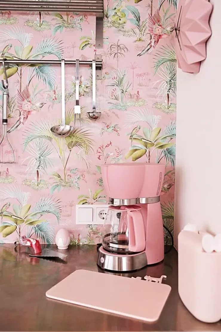 Vliestapete|Pip Studio Palm Scene Vliestapete Rosa