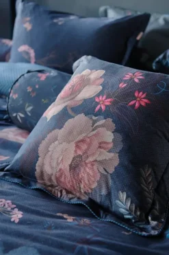 Zierkissen|Pip Studio Quadratisches Zierkissen Tokyo Bouquet Dunkel Blau