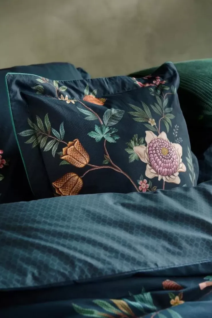 Bettkissen|Pip Studio Quadratisches Zierkissen Il Paradiso Dunkelblau