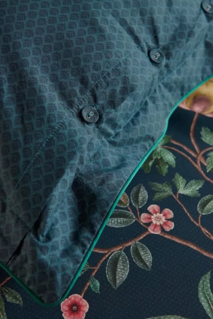 Bettkissen|Pip Studio Quadratisches Zierkissen Il Paradiso Dunkelblau