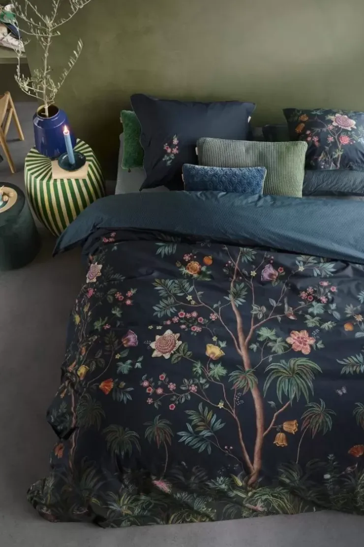 Bettkissen|Pip Studio Quadratisches Zierkissen Il Paradiso Dunkelblau