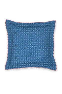 Bettkissen|Pip Studio Quadratisches Zierkissen Flower Festival Dunkel Blau