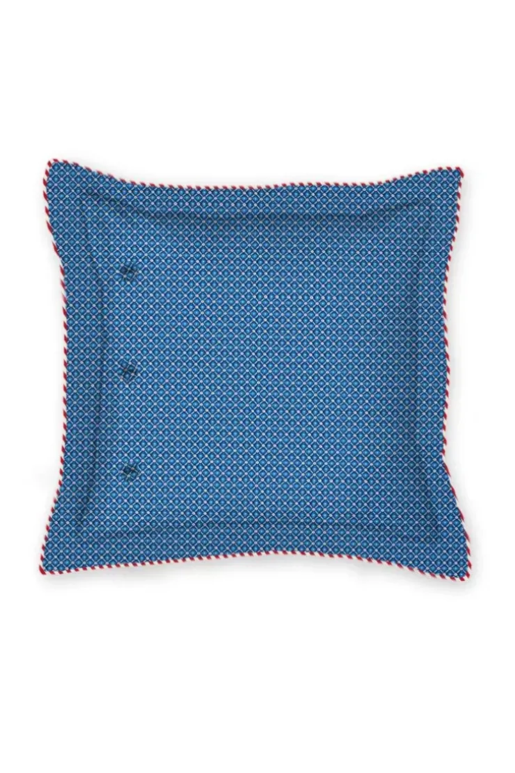 Bettkissen|Pip Studio Quadratisches Zierkissen Flower Festival Dunkel Blau