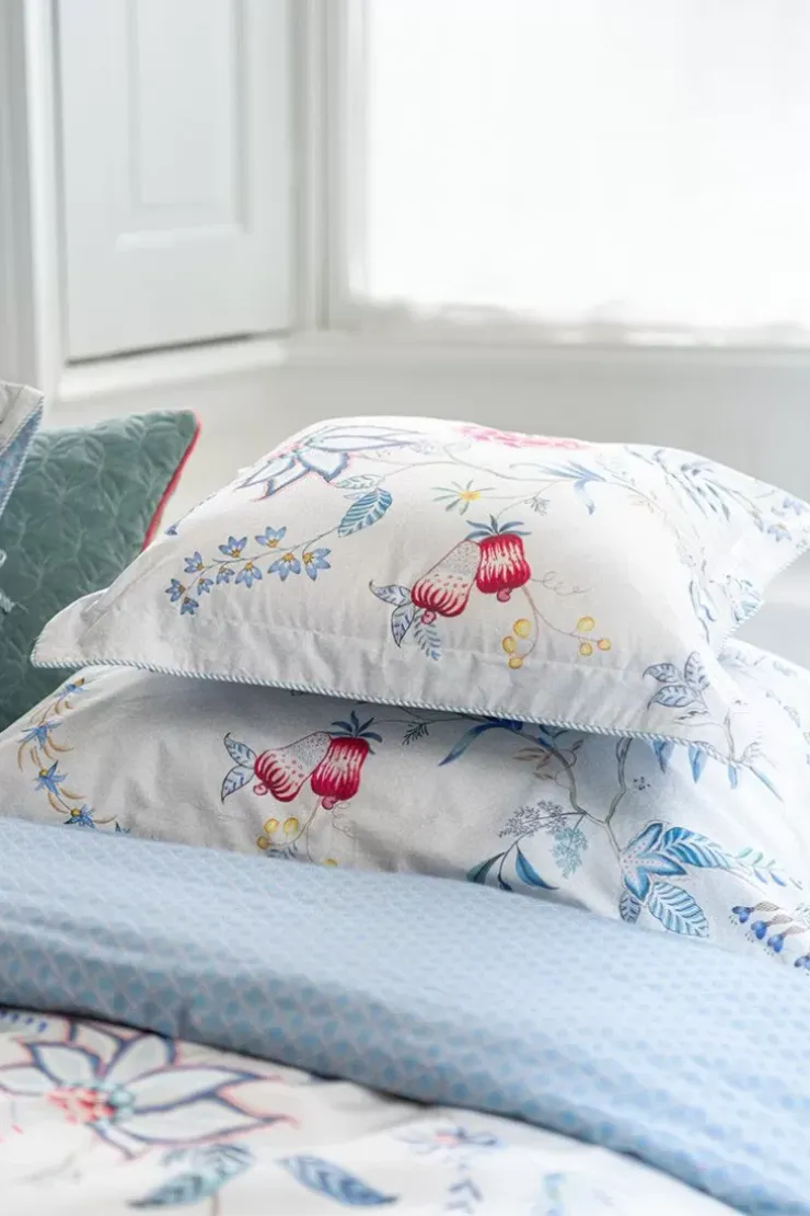 Bettkissen|Pip Studio Quadratisches Zierkissen Flower Festival Weis