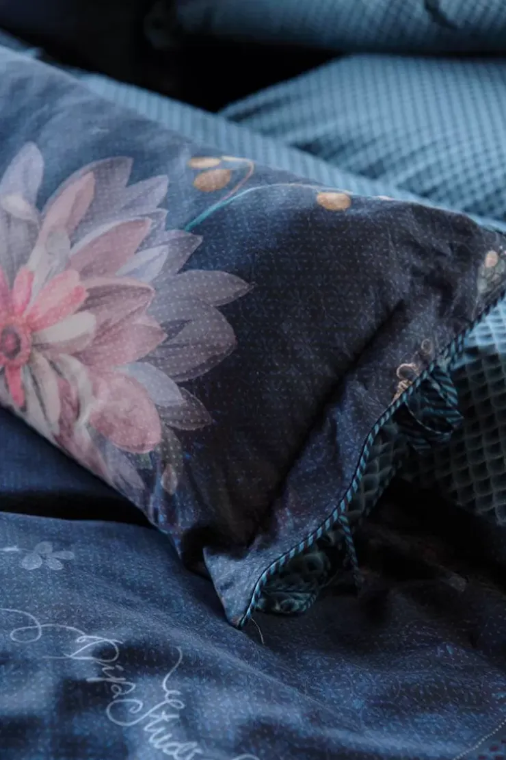 Bettkissen|Pip Studio Rechteckige Zierkissen Lang Tokyo Bouquet Dunkel Blau