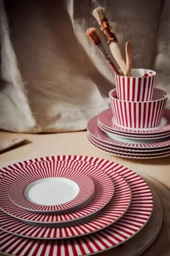 Essteller|Pip Studio Royal Stripes Essteller Dunkel 26.5Cm Rosa