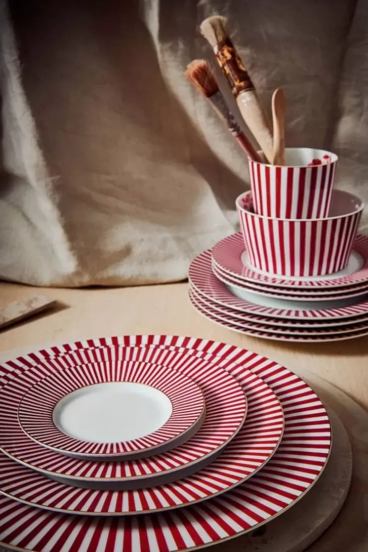 Essteller|Pip Studio Royal Stripes Essteller Dunkel 26.5Cm Rosa