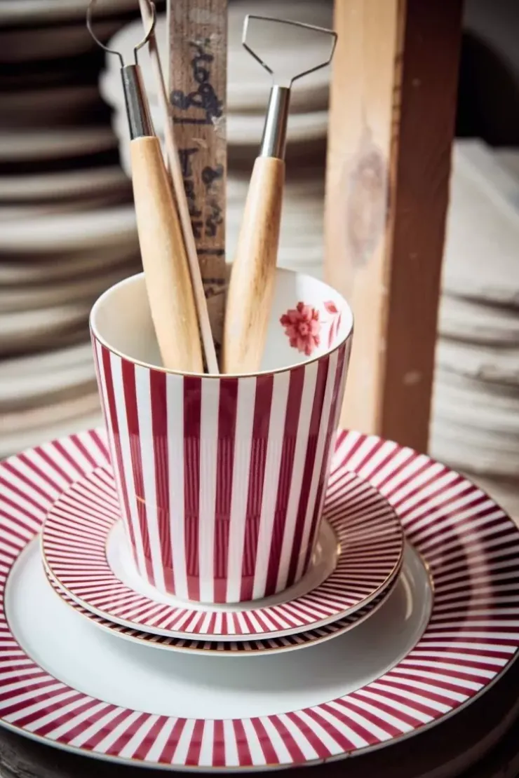 Essteller|Pip Studio Royal Stripes Essteller Dunkel 26.5Cm Rosa