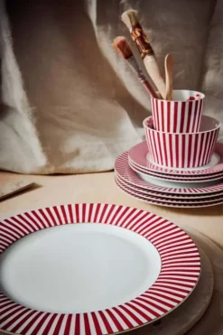Essteller|Pip Studio Royal Stripes Essteller Dunkel 26.5Cm Rosa