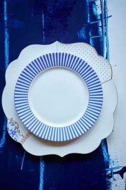 Frühstücksteller|Pip Studio Royal Stripes Frühstücksteller 21 Cm Blau