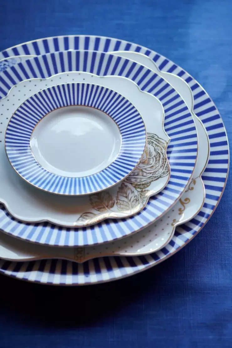 Gebäckteller|Pip Studio Royal Stripes Gebäckteller 17 Cm Blau