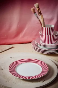 Gebäckteller|Pip Studio Royal Stripes Gebäckteller Dunkel 17Cm Rosa