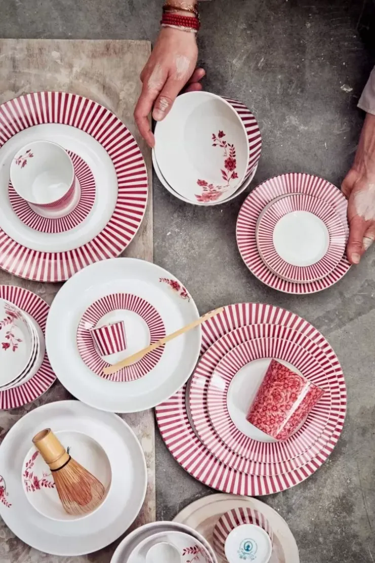 Gebäckteller|Pip Studio Royal Stripes Gebäckteller Dunkel 17Cm Rosa