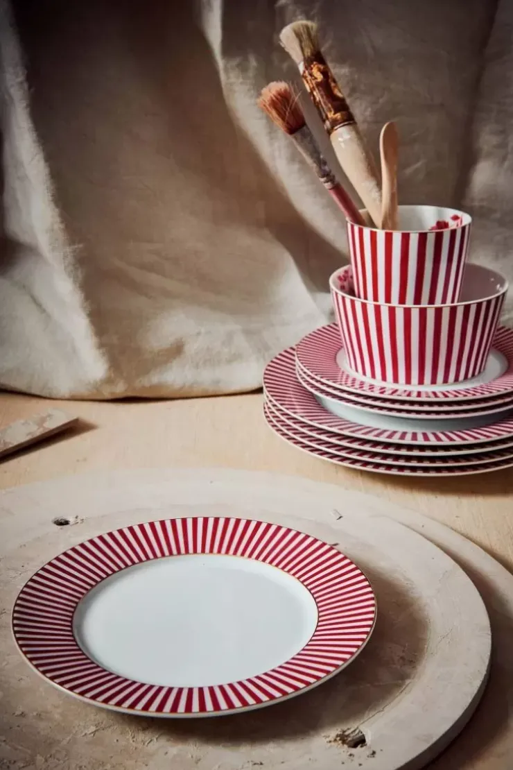Gebäckteller|Pip Studio Royal Stripes Gebäckteller Dunkel 17Cm Rosa