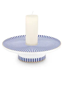 Kerzenhalter|Pip Studio Royal Stripes Kerze Schale 13 Cm Blau