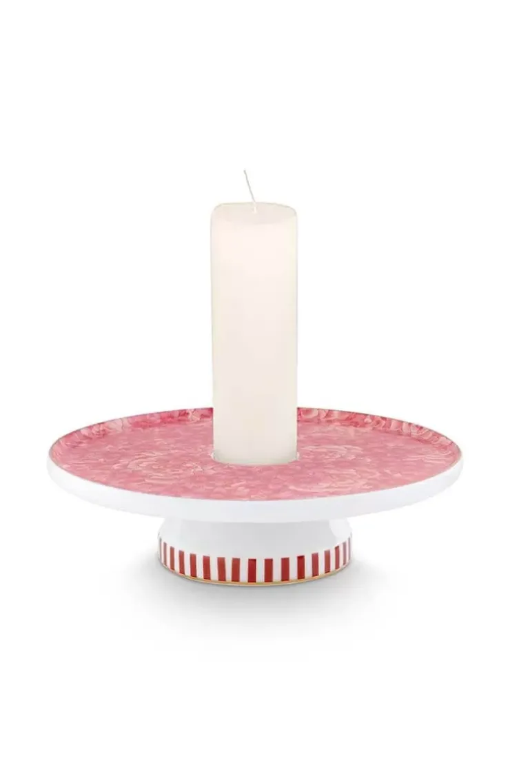 Kerzenhalter|Pip Studio Royal Stripes Kerze Schale Blumen Rosa 14Cm
