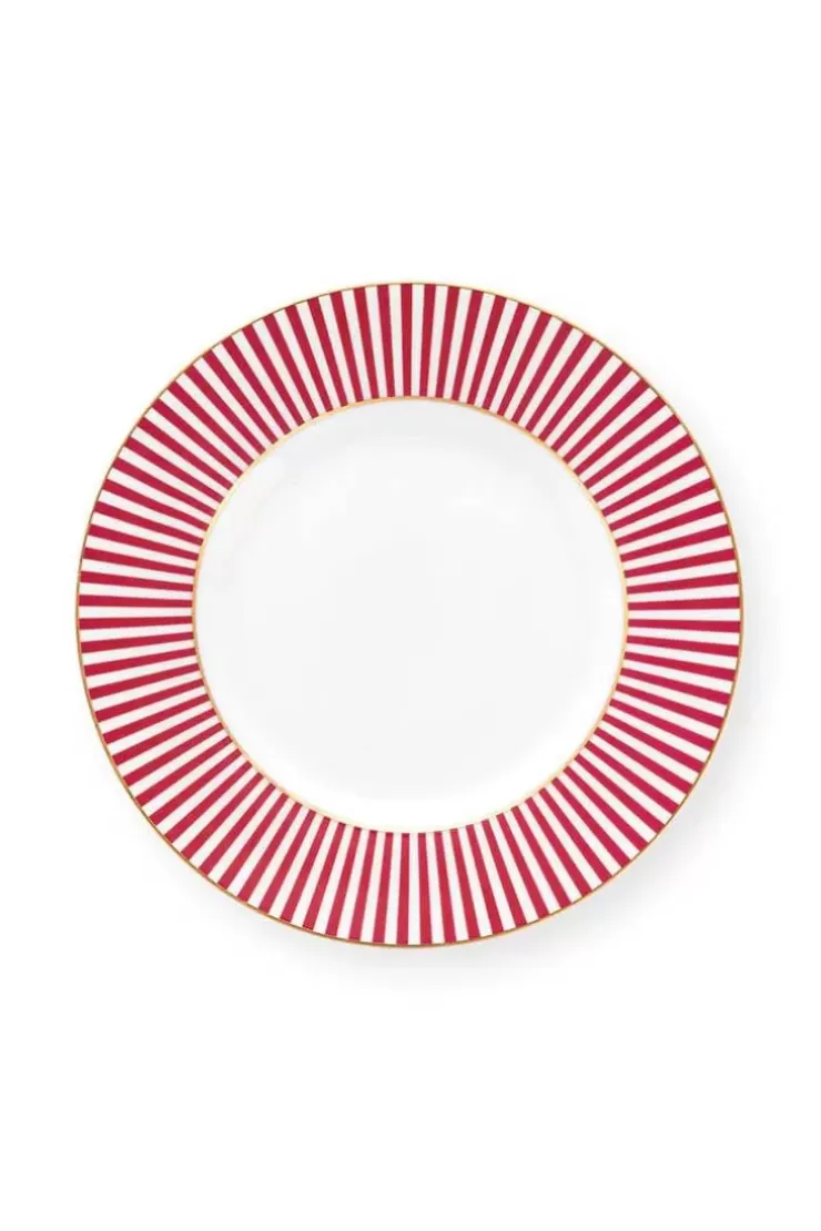 Gebäckteller|Pip Studio Royal Stripes Petit Four Dunkelrosa 12Cm