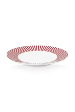 Gebäckteller|Pip Studio Royal Stripes Petit Four Dunkelrosa 12Cm