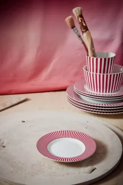 Gebäckteller|Pip Studio Royal Stripes Petit Four Dunkelrosa 12Cm