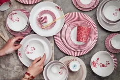 Gebäckteller|Pip Studio Royal Stripes Petit Four Dunkelrosa 12Cm